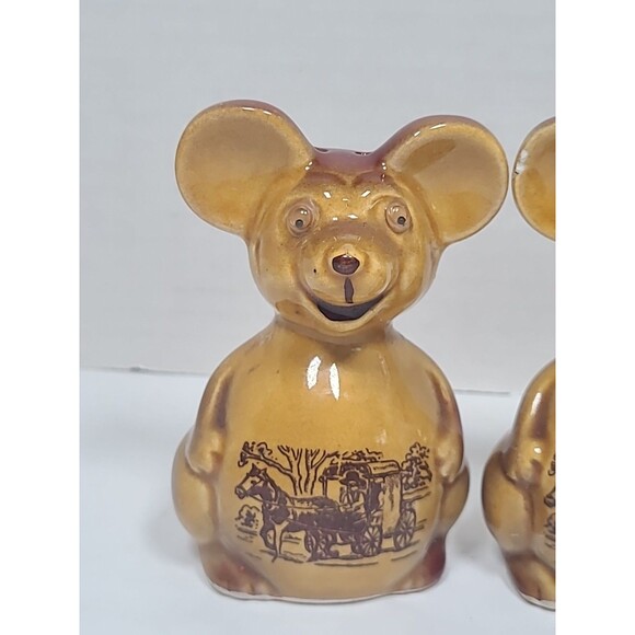 Vintage Mice W/Googly Eyes Salt Pepper Shakers Capsco - Picture 2 of 8